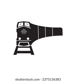 train icon, silhouette logo simple design illustration
