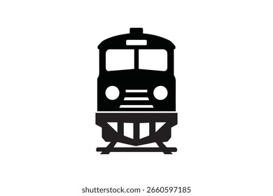Silhueta de ícone de trem com fundo branco