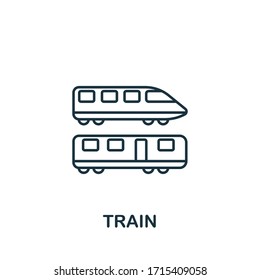 Train icon. Simple line element Train symbol for templates, web design and infographics