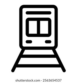 Train icon with simple and line style