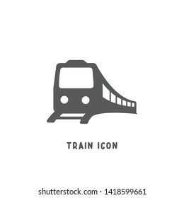Train icon simple silhouette flat style vector illustration on white background.