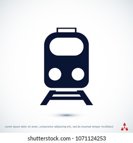 train icon, stock vector illustration flat design style