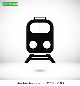train icon, stock vector illustration flat design style