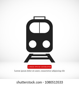 train icon, stock vector illustration flat design style