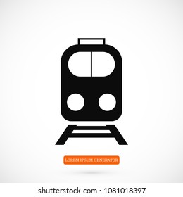 train icon, stock vector illustration flat design style