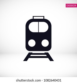 train icon, stock vector illustration flat design style