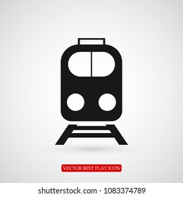 train icon, stock vector illustration flat design style