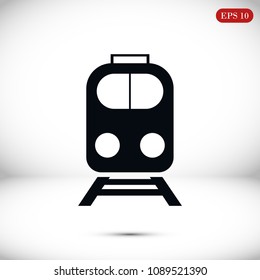 train icon, stock vector illustration flat design style