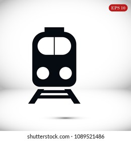 train icon, stock vector illustration flat design style