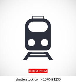 train icon, stock vector illustration flat design style