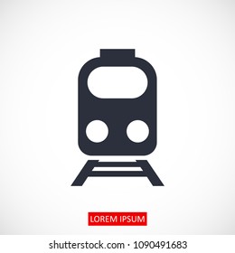 train icon, stock vector illustration flat design style