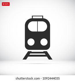 train icon, stock vector illustration flat design style