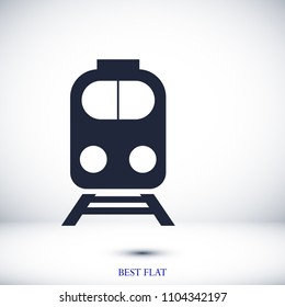 train icon, stock vector illustration flat design style