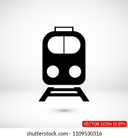 train icon, stock vector illustration flat design style