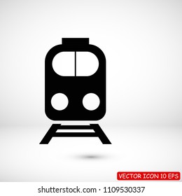 train icon, stock vector illustration flat design style