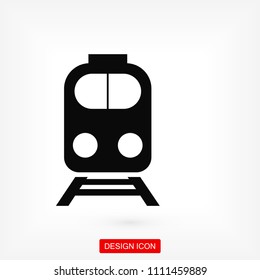 train icon, stock vector illustration flat design style