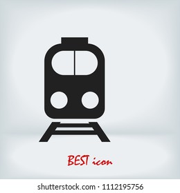 train icon, stock vector illustration flat design style