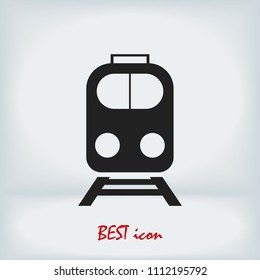 train icon, stock vector illustration flat design style