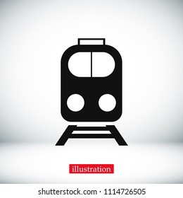 train icon, stock vector illustration flat design style