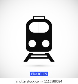 train icon, stock vector illustration flat design style