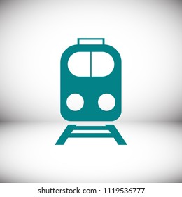 train icon, stock vector illustration flat design style