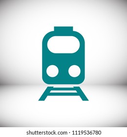 train icon, stock vector illustration flat design style