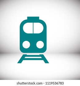 train icon, stock vector illustration flat design style