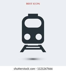 train icon, stock vector illustration flat design style