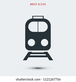 train icon, stock vector illustration flat design style