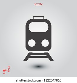 train icon, stock vector illustration flat design style