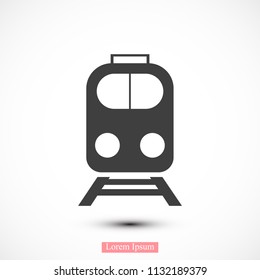 train icon, stock vector illustration flat design style