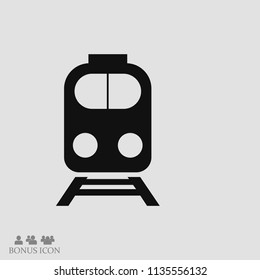 train icon, stock vector illustration flat design style