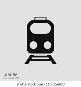 train icon, stock vector illustration flat design style