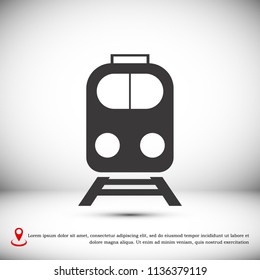 train icon, stock vector illustration flat design style