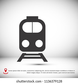 train icon, stock vector illustration flat design style
