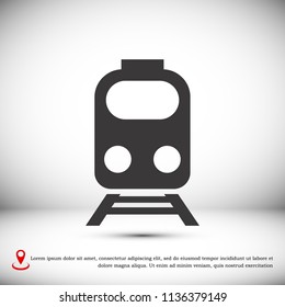 train icon, stock vector illustration flat design style