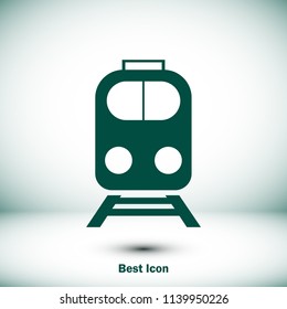 train icon, stock vector illustration flat design style