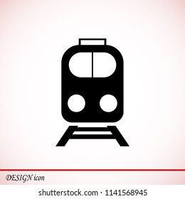 train icon, stock vector illustration flat design style