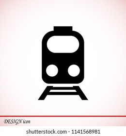 train icon, stock vector illustration flat design style