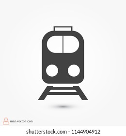train icon, stock vector illustration flat design style