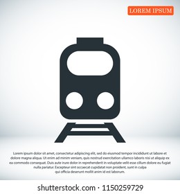 train icon, stock vector illustration flat design style