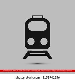train icon, stock vector illustration flat design style