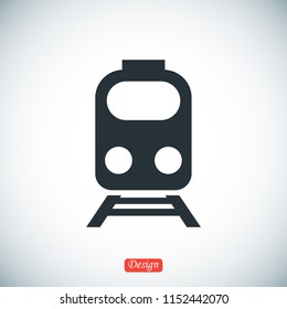 train icon, stock vector illustration flat design style