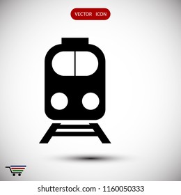 train icon, stock vector illustration flat design style