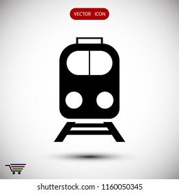train icon, stock vector illustration flat design style