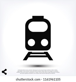 train icon, stock vector illustration flat design style