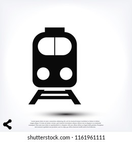 train icon, stock vector illustration flat design style