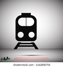 train icon, stock vector illustration flat design style