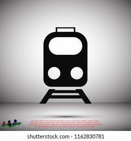 train icon, stock vector illustration flat design style