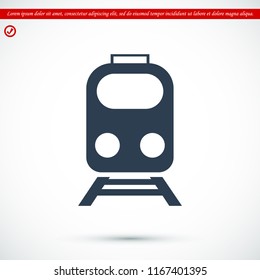 train icon, stock vector illustration flat design style
